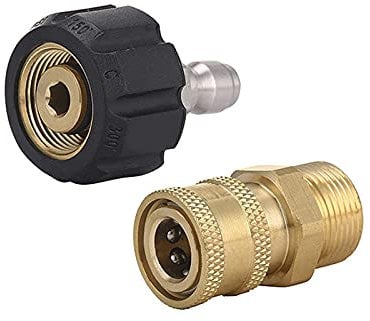 Hochdruckreiniger Anschluss M22 3/8 Zoll Schnellverbinder Hochdruckreiniger Adapter Kit Spritzpistole Anschluss Set M22 Quick Connect Sprühpistole Verbinder Männliche Weibliche Schnellkupplung 1 Paar