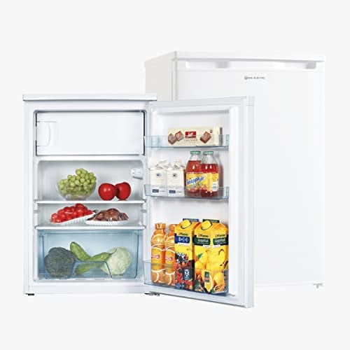 EAS ELECTRIC SMART TECHNOLOGY | EMR85Z1 | Frigorífico bajo encimera | Blanco | nevera pequeña 85 x 56 cm | Nevera pequeña con congelador | Puerta reversible | Capacidad 113 L | Baja potencia sonora
