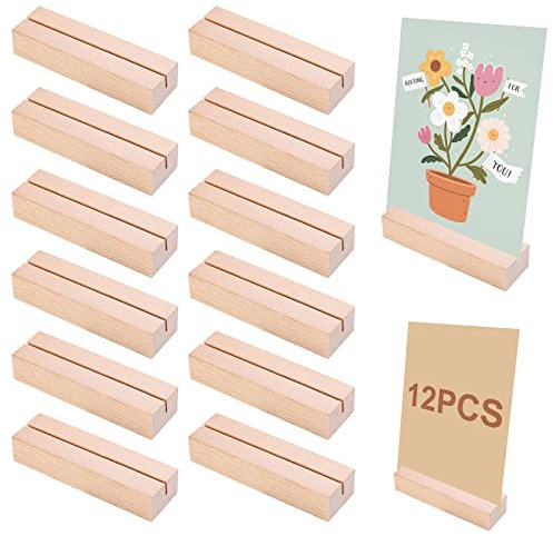 AiQInu 6 Pièces Porte Menu Mariage/ Photo en Support en Bois Comme Décoration (12 Pièces)