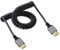 cablecc Cable en espiral elástico 4K 60Hz macho HDMI 2.0 a conector macho HDMI recto para laptop, monitor, HDTV, computadora