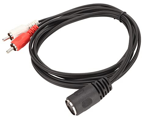 Câble Audio 5 Broches DIN Femelle vers 2 RCA Mâle, Câble Adaptateur Audio D'interface DIN RCA 4,9 Pieds 5 Broches pour Lecteur CD Magnétoscope DVD