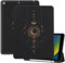 Deokke ipad hülle für 9/8/7 Generation 10,2 Zoll (2021/2020/2019), Schlaf/Wake Cover,Premium Leder Krokodil,Retro niedlich Design für Mädchen (N11-Mond)