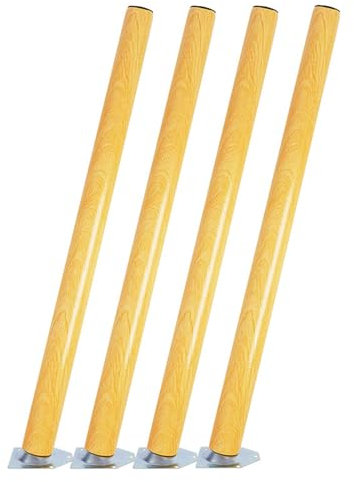 Pied Meuble Bois,pour Canapé, Pieds Table Basse Avec Plaque de Montage, Vis et Tapis Antidérapants,petite table ronde, table carrée, bureau (50CM,4pcs-Tilt)