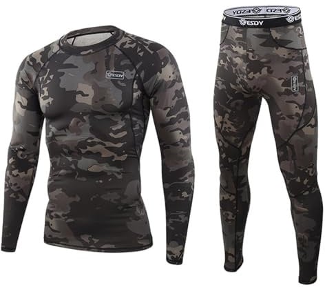 TIMELYE Lange Unterwäsche Herren Sex Sportunterwäsche Herren Funktionsshirt Herren Underwear Unterziehhose Herren Fußball Thermoanzug Joggen Warme Hose Herren Lange Unterhosen Herren(1-Black,3XL)