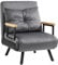 HOMCOM Schlafsofa, Klappbett mit Bettfunktion, Relaxsessel mit Rückenkissen, Polstersofa mit Verstellbarer Rückenlehne, Samtoptik, 63 x 73 x 81 cm, Dunkelgrau
