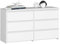 AKORD | Kommode CL-100 mit 6 Schubladen | Komodenschrank | Funktional | Für Wohnzimmer | Für Schlafzimmer | Langlebig | Rollenführung | ABS-Kante 35x100x57cm | Weiß + Weiß Front