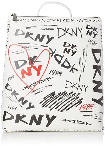 DKNY Damen Pebble Texture Casual Backpack Rucksack, Optik Weiß Multi, One Size