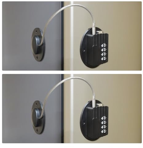 Lipaux Babysicherer Kühlschrank Schloss Kombination, Einfache Installation Kein Werkzeug Benötigen oder Bohren Schrank Schubladen Schloss mit Starken Klebrigen Klebepad(2 Stück, Schwarz)