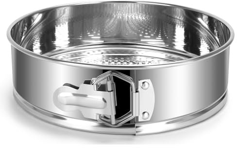 Stainless Steel Springform Cake Pan Set, 9 Nonstick Leakproof Baking Pan Set, Round Bakeware Cheesecake Pan with Removable Bottoms for Instant Pot and Oven