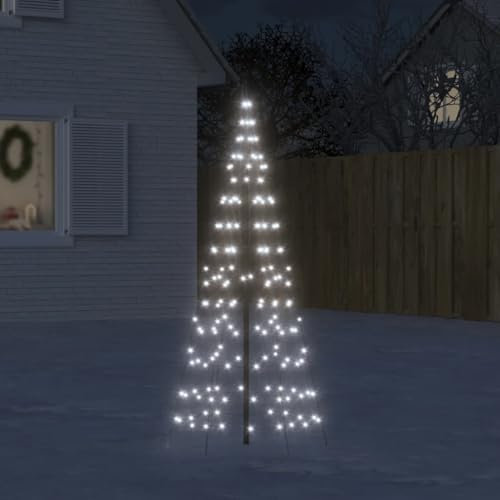 Luce Albero di Natale su Pennone 200LED Bianco Freddo 180cm,Luci Albero di Natale con 8 Modalità Led Illuminanti per Esterno e Interno Luci di Natale