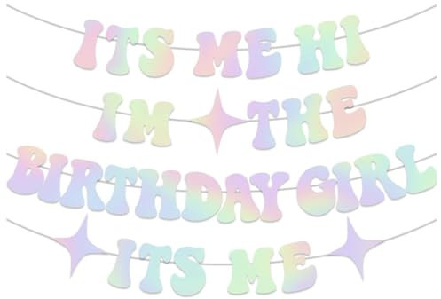 Taylor Its Me Hi Im The Birthday Girl Banner Irish Birthday Party Decorations, Cumpleaños Banner Cartel Fondo para Niñas Decoración de Música Set T-Swizzle Tema Singer Party
