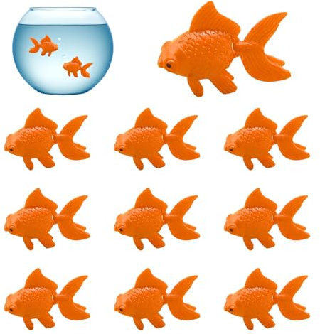 TUONYIS 10 Stück Künstliche Bewegliche Fische Künstliche Fisch Künstlicher Goldfisch Schwimmende Deko Plastik Schwimmende Fische für Aquarien Kunststoff Fische für Aquarium Aquarium Ornament (Orange)