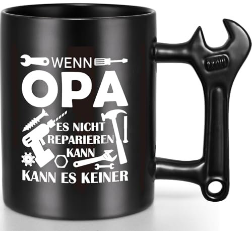 Opa Geschenke tasse mit Schraubenschlüssel Griff Wenn Opa es nicht reparieren kann kann es keiner, Geschenke für Opa zum Geburtstag Weihnachten Valentinstag Ostern Vatertag von Enkel