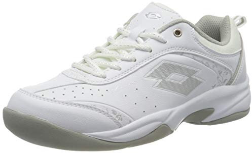 Lotto Damen Court Logo VIII W SI Tennisschuhe, Weiß (White/Silver 001), 41 EU