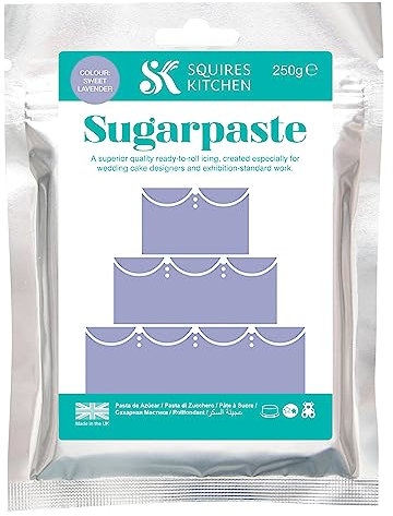 Squires Kitchen Sweet Lavender Ready To Roll Sugarpaste Icing for Decorating Cakes, Cupcakes and Cookies, Premium Quality Rolled Fondant - 250g