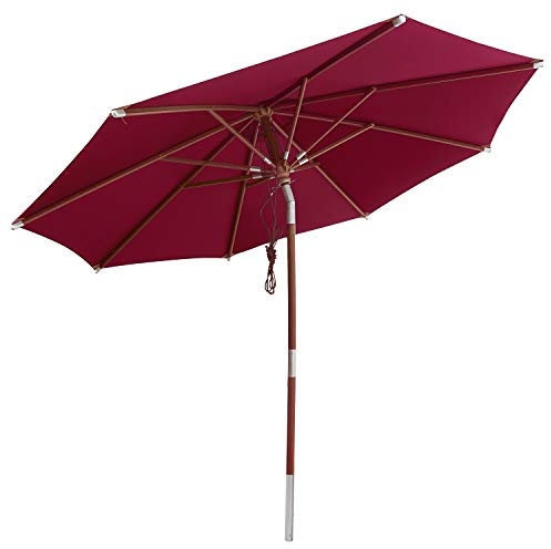 anndora® Sonnenschirm Knicker 3 m rund - mit Dreh-Kipp-Mechanismus Dunkelrot