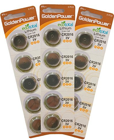15 piles bouton cR2016 au lithium 3 V piles cR 2016 (3 Paquets)
