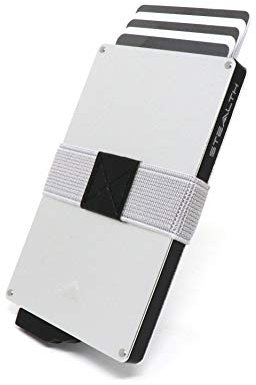 Stealth Wallet RFID Portacarte - Minimalista Alluminio Porta Carte Di Credito Uomo con Scatola Regalo - Metallo Leggero Portafoglio Portacarte Uomo (Argento)