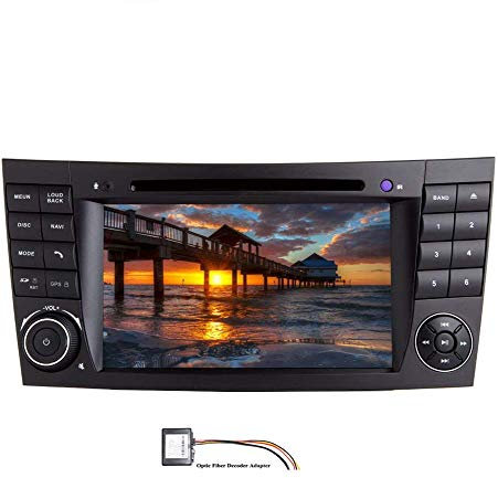 XISEDO Android 10.0 In-Dash 2 Din 7 Car Stereo Autoradio RAM 4G ROM 64G Head Unit Sat Nav Car GPS Navigation with DVD Player for Mercedes-Benz E-W211/E200/E220/E280(with Optic Fiber Decoder Adapter)