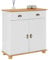 IDIMEX Kommode Vertiko Colmar, Highboard mit 1 Schublade und 2 Türen in Kiefer massiv weiß/braun