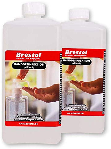 HANDDESINFEKTION Gel 2x 1000 ml Euroflasche Desinfektionsmittel für Hand Haut Hände Desinfektion Händedesinfektion Desinfektionsgel Geldesinfektion gelförmig
