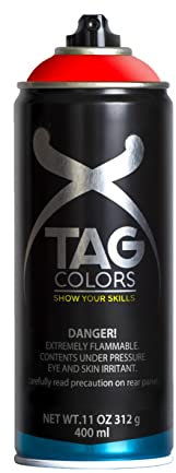 TAG COLORS - Bote de Spray, Color Phoenix Red (G400A073), Resultado Profesional, Precisión y Cubrición, Acabado Ultra Mate, 400ml