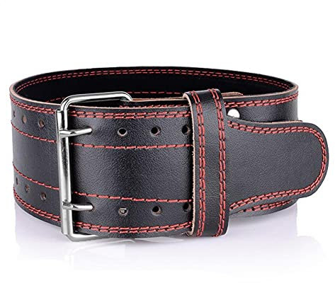 Dark Iron Fitness Weight Lifting Belt Leather Adjustable Back Support for Squats Clean Lunges Deadlift Thrusters