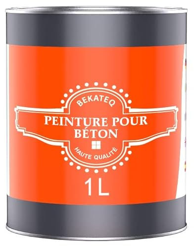 BEKATEQ BE-700 Peinture pour Béton Blanc 1L I Revêtement Sol pour l'Extérieur et l'Intérieur I Scellant Résistant à l'Abrasion pour l'Atelier, le Sous-sol, le Garage