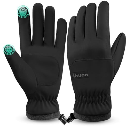 ihuan Winter Waterproof Ski Gloves Men Women, Snow Warm Cycling Cold Weather, Driving Biking Running