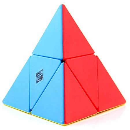 YongJun YJ 2x2 Pyramide Glatte Twist Würfel Pyraminx 2x2x2 Jinzita Würfel Puzzle Dreieck Vier-Achsen Tetraheder Puzzles Pyraminx Mehrfarbig Aufkleber