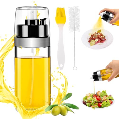 ANZOAT 150ml Ölsprüher,2-in-1 Öl Sprühflasche,Öl Sprayer zum Kochen mit Gieß- und Sprühfunktion,Multifunktional Ölsprüher Flasche für BBQ,Grillen,Salate,Pasta