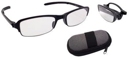 Faltbare Lesebrille 2,5 Dioptrien – Unisex Design für Männer & Frauen – Kompakt & platzsparend mit Gürteletui & Putztuch – Hochwertige Materialien – Ideal für unterwegs, Büro & Reisen – Schwarz