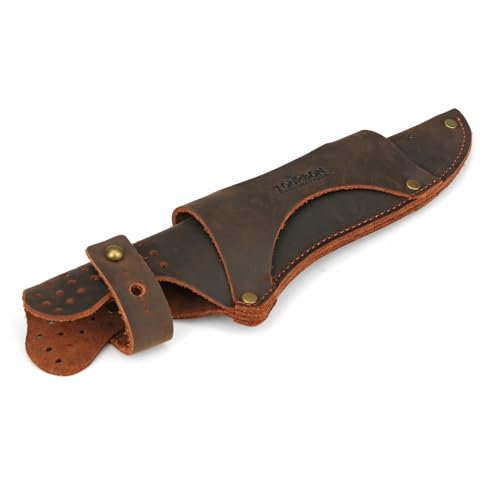 Tourbn Leather Knife Holster for Belt, Fits Knife Blade up to 7.5 inches, Ideal for Camping, Hunting, Outdoor Activities