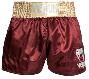 Venum Herren Classic Muay Thaibox Shorts, Burgunderrot/Gold/Weiß, XL Slim Kurz EU