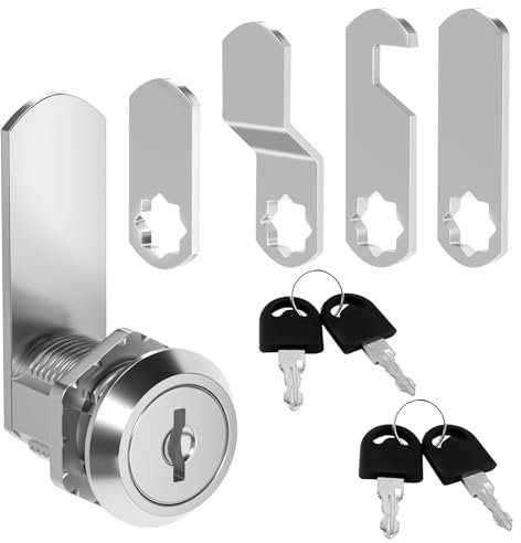 Serrure de boîte aux lettres 30mm, serrure casier vestiaire, avec 5 Plaques de Serrure Différentes et 4 Clés, Serrure pour casier vestiaire, serrure à levier pour boîtes aux lettres