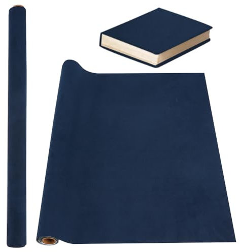 OLYCRAFT 100x43 cm Buchbindetuch Mittelblau Buchumschlag Kunstlederoberfläche Mit Papierrücken Buchtuch DIY Buchtuch Schutzhülle Für Buchbindung Scrapbooking Album DIY Basteln