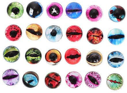 ULDIGI 50pcs Eye Glass Patch Dragon Eye Cabochons Blue Decor Dragon Eye Gem Simulated Doll Animals Eyes Toy Round Acrylic Eyes Eye Patch for Glasses Paperweight Doll Eyes DIY Crafts