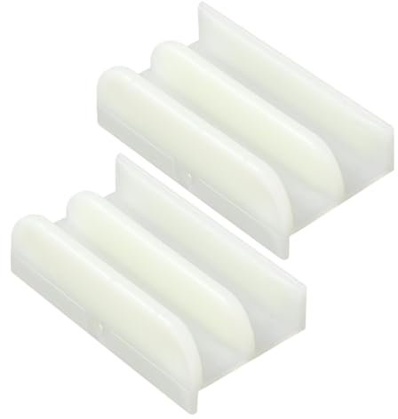 Louttary M6219 Guide Inférieur de Porte de Douche Coulissante pour Porte de Douche Coulissante (à Suspendre par le Haut) Guide de Porte de Douche, Canaux de 1/2 Po, Paquet de 2