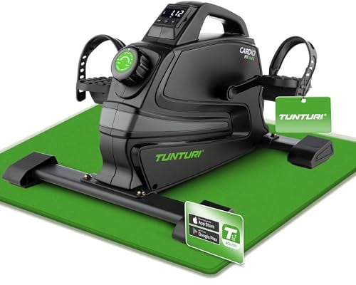 Tunturi Cardio Fit M45 Pedaltrainer - Sitzfahrrad - Heimtrainer - Herausnehmbarer Bluetooth-Monitor - Minibike 8 Widerstände - Magnetisch gebremster Fahrradtrainer - Schreibtischfahrrad
