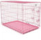 Cozy Pet Dog Cage 48 Inch 122cm Puppy Crate in Pink with Easy-to-Clean Removable ABS Tray and 2 Lockable Doors Model DCP48P