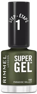 Rimmel Super Gel, 102 Paradise Valley, langanhaltender Nagellack, mattes Finish, einfache Anwendung, Maniküre, Gel-Effekt, splitterfest, klare Formel, 12 ml