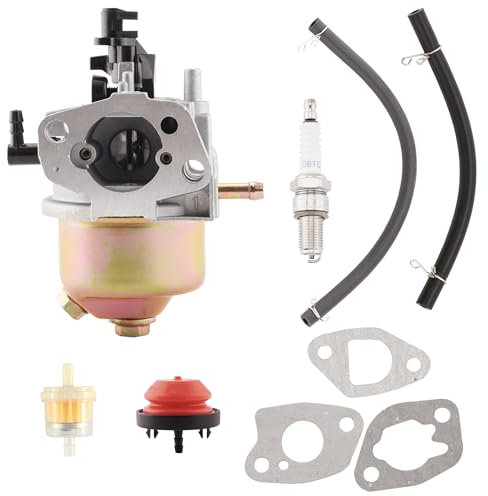 WateryWave Caburetor Replacement for Mountfield RS100 HP164 HP414 M411PD SP164 SP414 Lawnmower Garden Tool Engine 11850697 with Air filter Spark Plug Primer Bulb Fuel Filter Gasline Hose,9PCS(HP414)