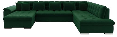Mirjan24 Eckcouch Ecksofa Niko, Design Sofa Couch mit Schlaffunktion U-Sofa Große Farbauswahl Wohnlandschaft (Ecksofa Links, Kronos 19)