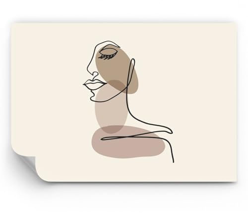 ARTTOR Fototapete Standard - Zeichnung einzeilig Frau - 150x105 cm - Fototapeten Tapeten Moderne Wand Dekoration XXL Wandtapete Motivtapeten Bildtapete Schlafzimmer Wohnzimmer - WF1AA150x105-4612