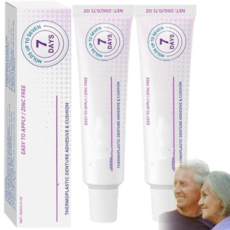 Adhésif dentaire Adheza, Coussinet adhésif pour prothèses dentaires Adheza, Adhésif thermoplastique Adhérence Prothèse Longue Durée (3 pcs)