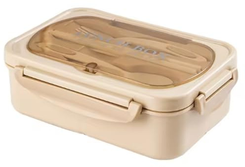 Osmond Leakproof Food Container Lunch Box Square Divided with Tableware Microwave Oven Bento Box for Office Workers for Picnic Khaki