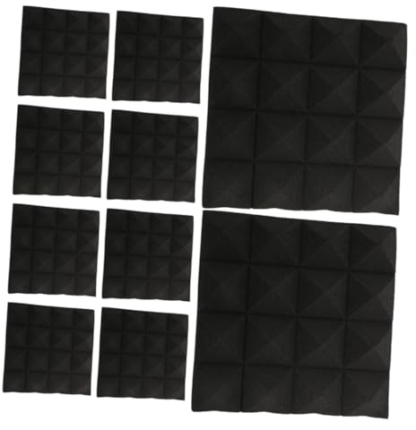 TOPBATHY 10stücke Akustikpaneele Selbstklebend Pyramiden-design Hochdichte Schalldämmung für Wände Schallabsorption und Dekoration Einfach zu Montieren