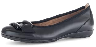 Gabor Damen Klassische Ballerinas, Frauen Ballerinas,Easy-Walking,einlege-Sohle,geschlossen,Holly-Jolly,Nappa-Leder,Oliv,schwarz,42 EU / 8 UK