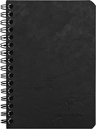 Clairefontaine 785921C Spiralbuch (Age Bag kariert, 9,5 x 14 cm, 50 Blatt) 1 Stück schwarz