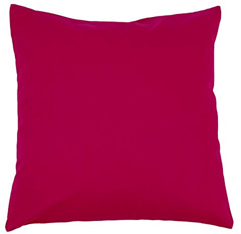 Hans-Textil-Shop Kissenbezug 40x40 cm Uni Pink Baumwolle Dekokissen Kissenhülle Couchkissen Sofakissen Deko Reißverschluss